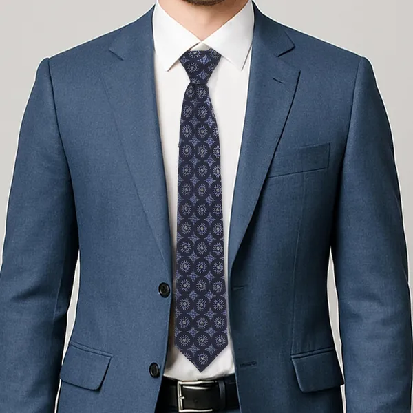 Navy_Blue_Sky_Midnight_Medallion_Mens_Micro_Woven_Jacquard__Tie_Pocket_Square_Set_With_Wooden_Gift_Box_9_Cm_Vintage_Width