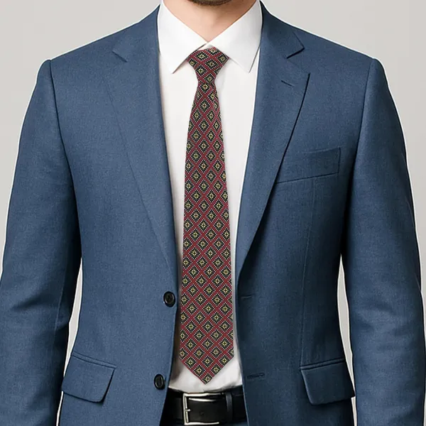 Regal_Maroon_Geo_Grid_Mens_Micro_Silk_Tie_Pocket_Square_Set_In_Wooden_Gift_Box