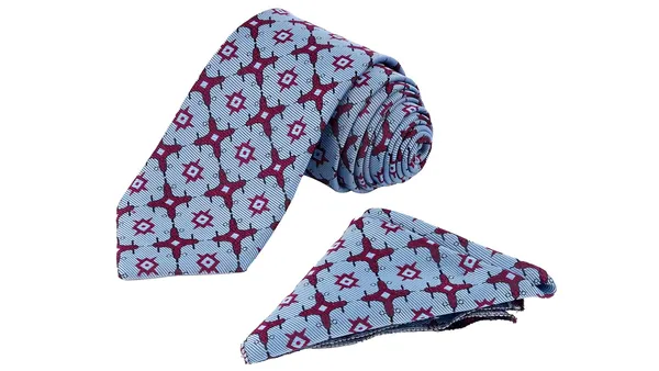 Light_Blue_Maroon_Motif_Mens_Micro_Woven_Tie_Pocket_Square_Set_9_Cm_Vintage_Wide_Width_