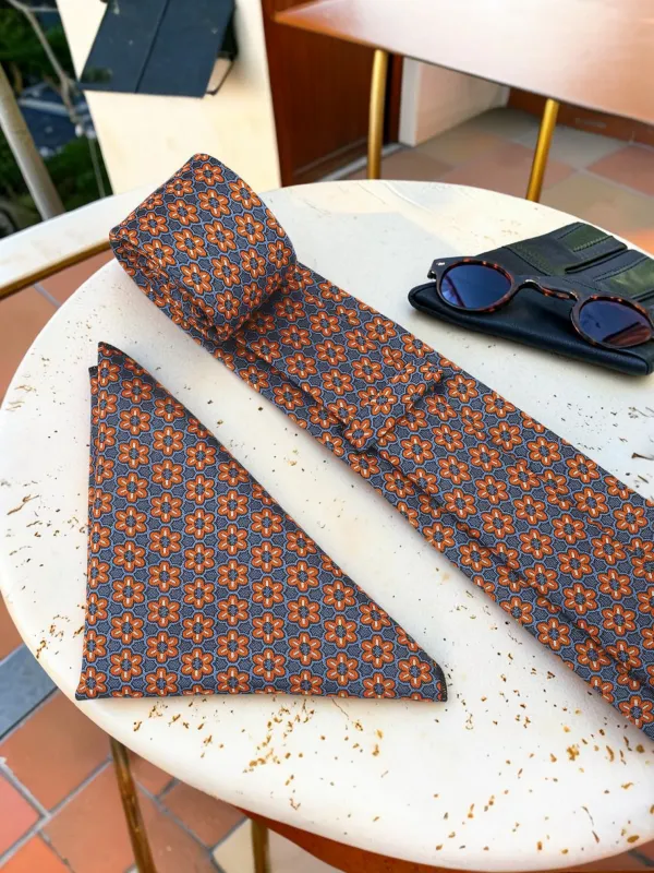 Blue_Orange_Floral_Pattern_Tie_Set_With_Wooden_Gift_Box_8_Cm_Premium_Woven_Design_Suitable_For_Formal_Business_Wedding_And_Gifting