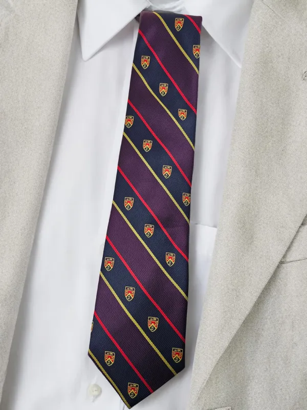 Navy_Wine_Purple_Regal_Crest_Stripe_Micro_Woven_Jacquard_9_Cm_Necktie_Set_With_Wooden_Gift_Box_Suitable_For_Formal_And_Occasion_Wear
