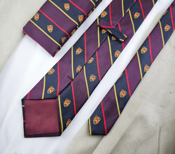 Navy_Wine_Purple_Regal_Crest_Stripe_Micro_Woven_Jacquard_9_Cm_Necktie_Set_With_Wooden_Gift_Box_Suitable_For_Formal_And_Occasion_Wear