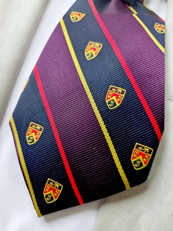 Navy_Wine_Purple_Regal_Crest_Stripe_Micro_Woven_Jacquard_9_Cm_Necktie_Set_With_Wooden_Gift_Box_Suitable_For_Formal_And_Occasion_Wear