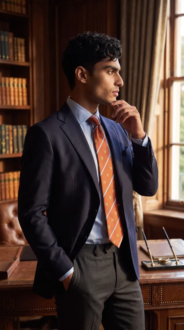 Regency_Crest_Rust_Brown_And_Sky_Blue_Micro_Woven_Jacquard_9_Cm_Tie_Set_With_Pocket_Square_And_Premium_Wooden_Gift_Box