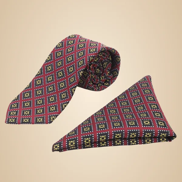 Regal_Maroon_Geo_Grid_Mens_Micro_Silk_Tie_Pocket_Square_Set_In_Wooden_Gift_Box