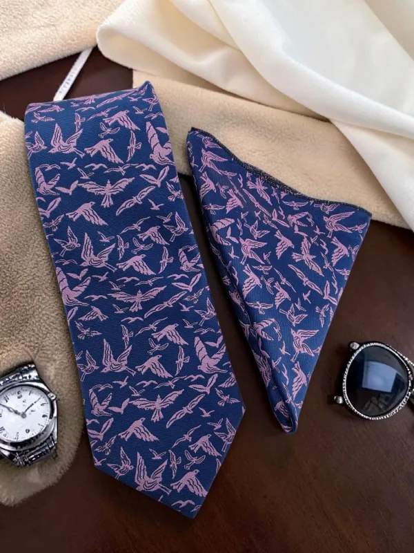 Royal_Blue_Twilight_Wings_Dusty_Blush_Micro_Woven_Jacquard_9_Cm_Necktie_Set_With_Pocket_Square_And_Wooden_Gift_Box