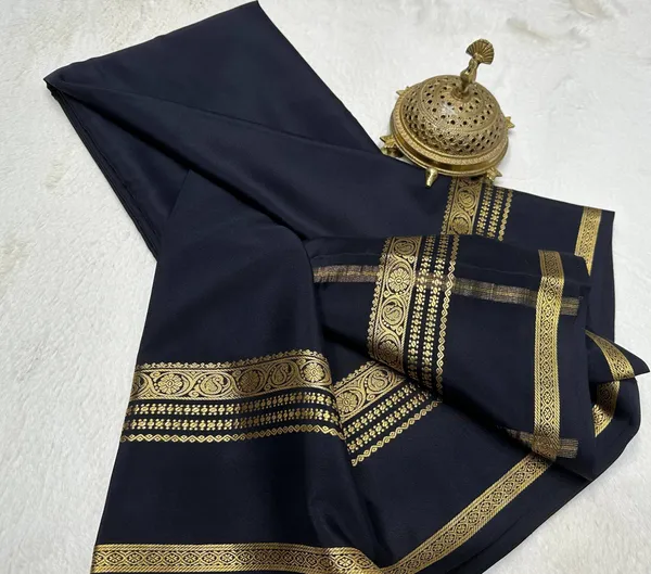 Black_Women�s_Semi_Mysore_Silk_Traditional_Saree_�_Festive_&_Wedding_Wear
