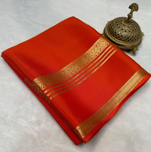 Orange__Women�s_Semi_Mysore_Silk_Traditional_Saree_�_Festive_&_Wedding_Wear
