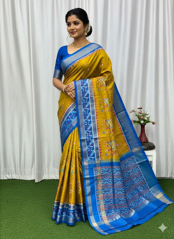 Mustred_Trendy_Ikat_Digital_Printed_Soft_Silk_Saree_For_Women_Comfortable_&_Fashionable_Ethnic_Wear_Saree_For_Women