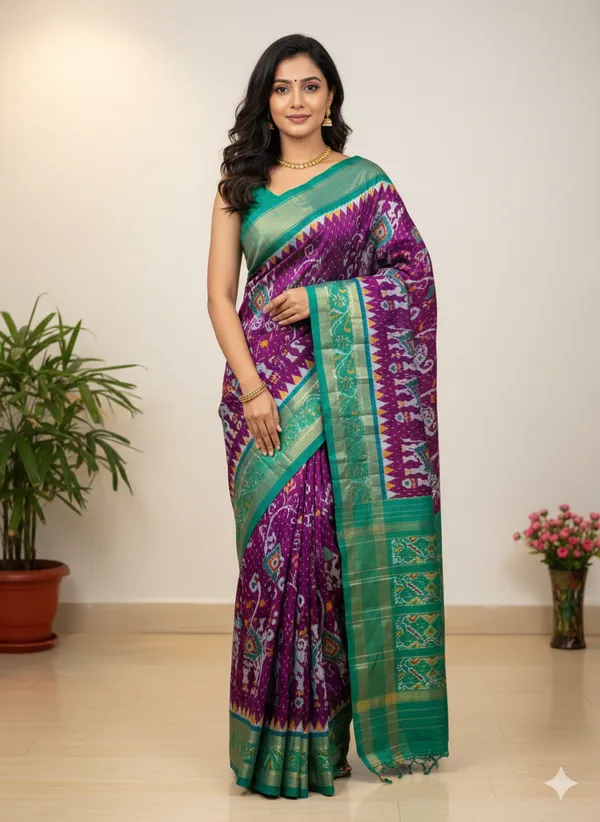 Purple_Trendy_Ikat_Digital_Printed_Soft_Silk_Saree_For_Women_Comfortable_&_Fashionable_Ethnic_Wear_Saree_For_Women