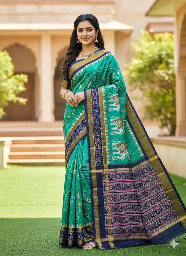 Rama_Trendy_Ikat_Digital_Printed_Soft_Silk_Saree_For_Women_Comfortable_&_Fashionable_Ethnic_Wear_Saree_For_Women