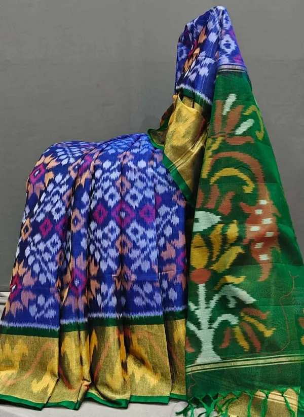 Multicolour_Beautiful_Digital_Ikat_Pattern_–_Smooth_Finish_Saree_With_Unstitched_Blouse_Saree_For_Women