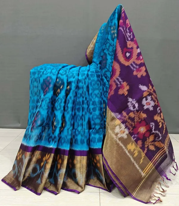 Sky_Wine_Beautiful_Digital_Ikat_Pattern_–_Smooth_Finish_Saree_With_Unstitched_Blouse_Saree_For_Women