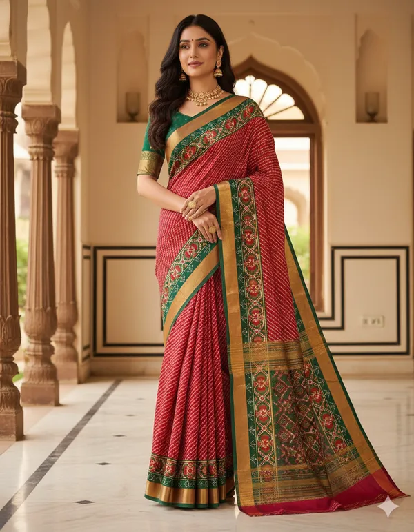 Red_Trendy_Ikat_Digital_Printed_Soft_Silk_Saree_For_Women_Comfortable_&_Fashionable_Ethnic_Wear_Saree_For_Women
