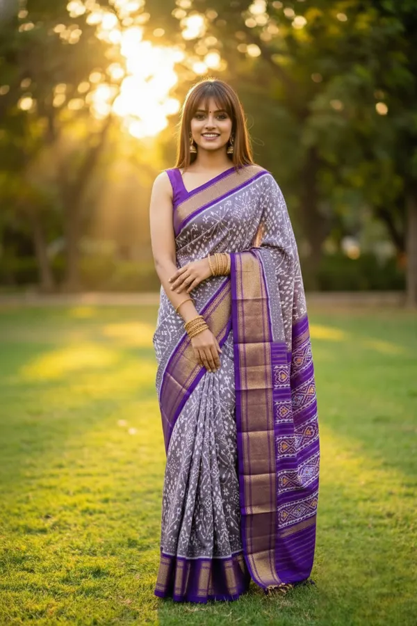 Light_purple_Trendy_Ikat_Digital_Printed_Soft_Silk_Saree_For_Women_Comfortable_&_Fashionable_Ethnic_Wear_Saree_For_Women