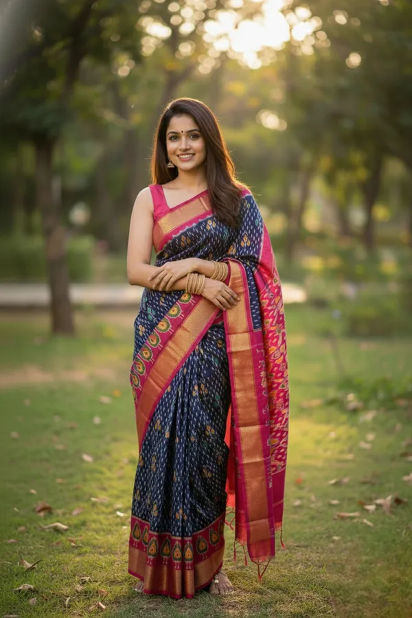 Nevy_Trendy_Ikat_Digital_Printed_Soft_Silk_Saree_For_Women_Comfortable_&_Fashionable_Ethnic_Wear_Saree_For_Women