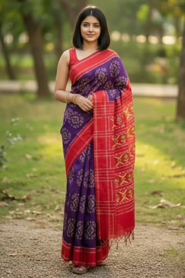 Purple_Trendy_Ikat_Digital_Printed_Soft_Silk_Saree_For_Women_Comfortable_&_Fashionable_Ethnic_Wear_Saree_For_Women