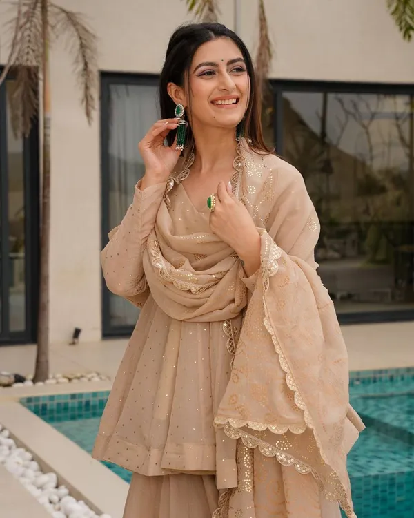 Elegant_Beige_Georgette_Sharara_Suit_Set_with_Dupatta