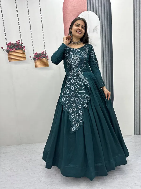 Emerald_Green_Peacock_Embroidered_Designer_Anarkali_Gown