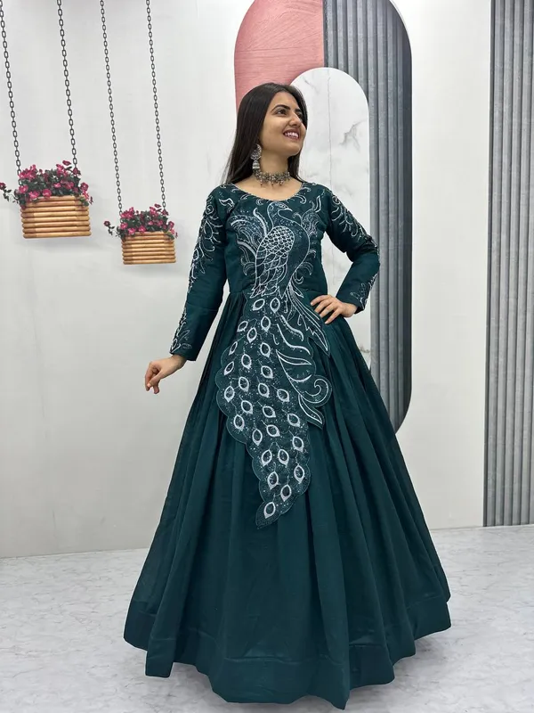 Emerald_Green_Peacock_Embroidered_Designer_Anarkali_Gown