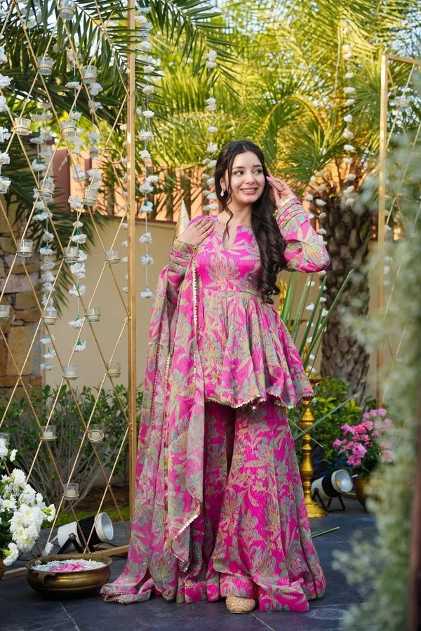 Pink_Floral_Printed_Peplum_Kurta_with_Sharara_&_Dupatta_Set_–_Festive_Ethnic_Wear_for_Women