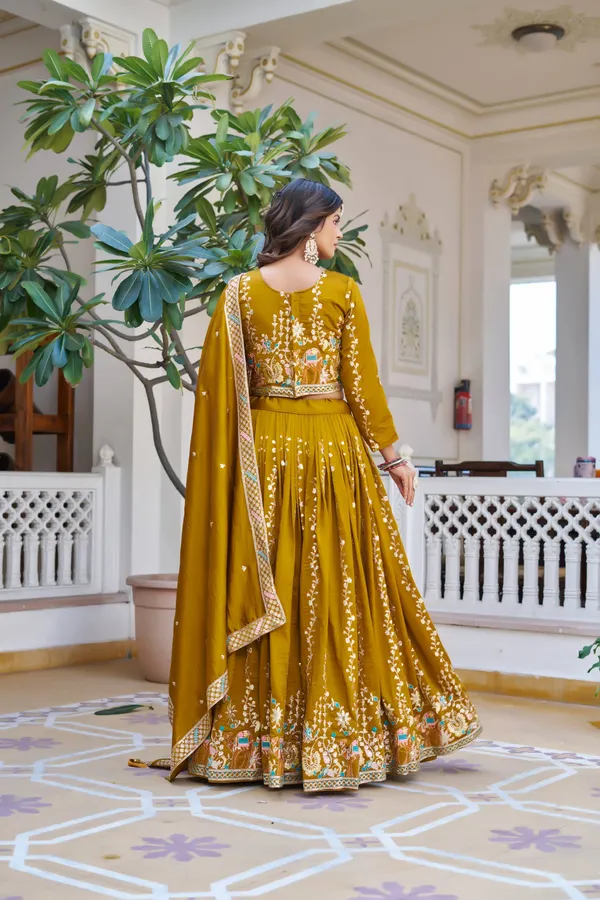 Rajkanika_Mustard_Bloom_Embroidered_Lehenga_Choli_Set