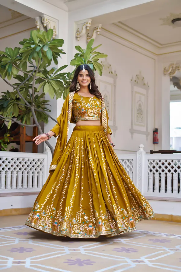Rajkanika_Mustard_Bloom_Embroidered_Lehenga_Choli_Set