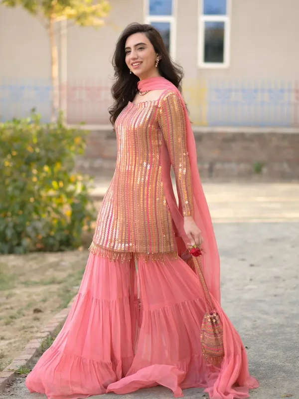 Rajkanika_Peach_Pink_Sequins_Embroidered_Kurta_Sharara_Set_with_Dupatta