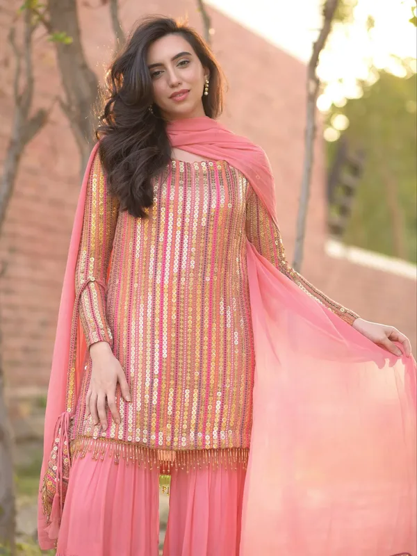 Rajkanika_Peach_Pink_Sequins_Embroidered_Kurta_Sharara_Set_with_Dupatta