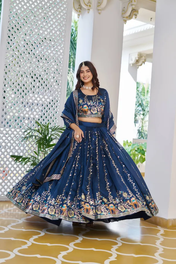 Rajkanika_Royal_Navy_Blue_Embroidered_Lehenga_Choli_Set