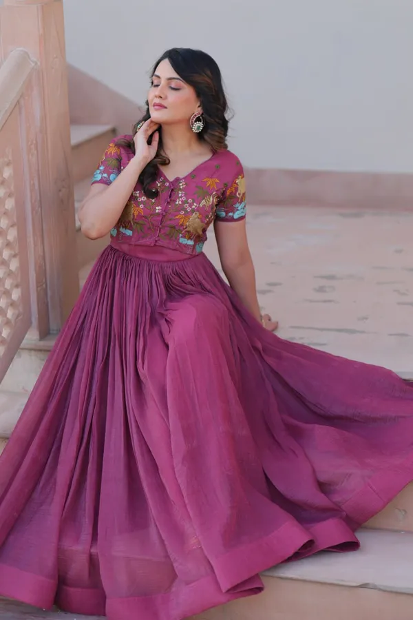 Mulberry_Pink_Textured_Cotton_Silk_Skirt_And_Embroidered_Blouse_Set_For_Women_&_Girls
