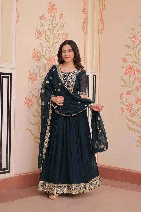 Rama_Blue_Chiffon_Gown_With_Sequin_Dupatta_Set_For_Women_&_Girls