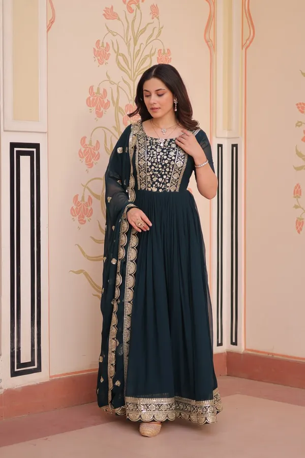 Rama_Blue_Chiffon_Gown_With_Sequin_Dupatta_Set_For_Women_&_Girls