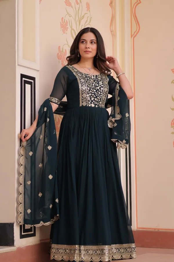 Rama_Blue_Chiffon_Gown_With_Sequin_Dupatta_Set_For_Women_&_Girls