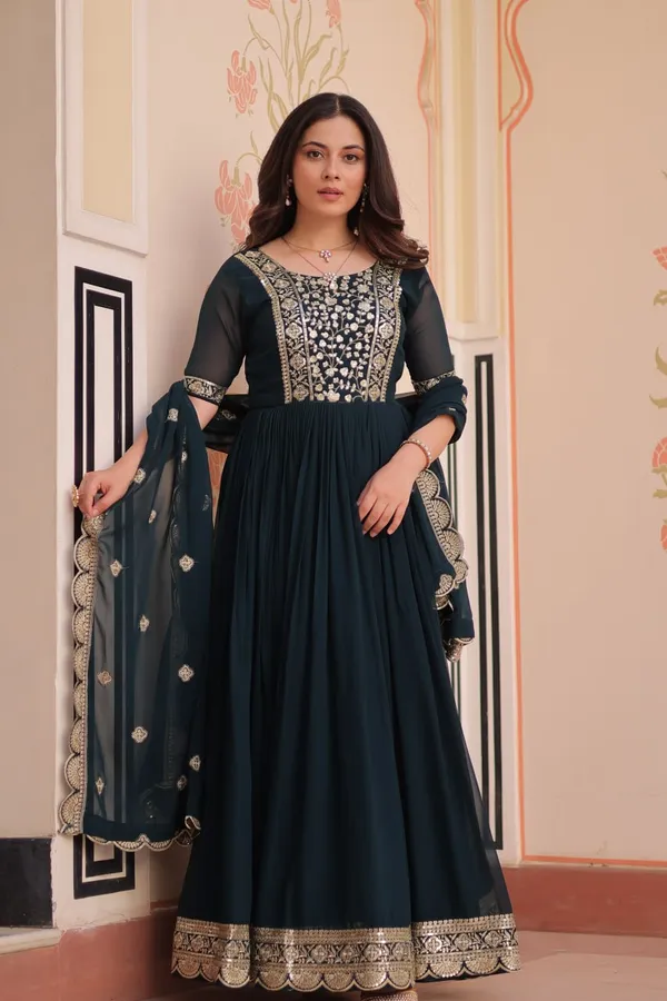 Rama_Blue_Chiffon_Gown_With_Sequin_Dupatta_Set_For_Women_&_Girls