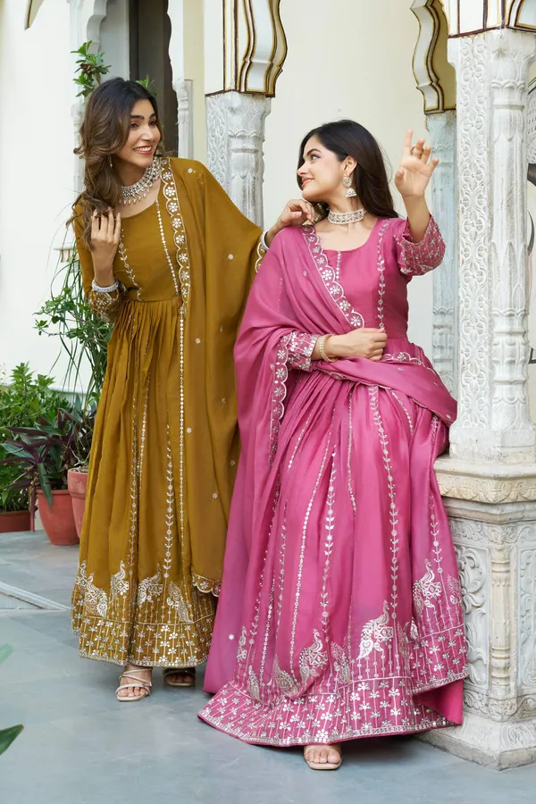 Pink_Georgette_Mirror-Work_Anarkali_Set_For_Women_&_Girls
