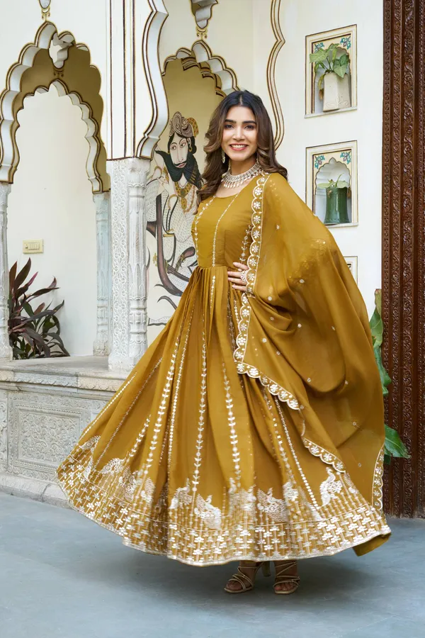 Mustard_Georgette_Zari-Elegance_Anarkali_Suit_Set_For_Women_&_Girls