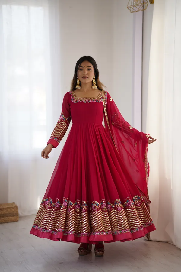 Ruby_Pink_Georgette_Embroidered_Anarkali_Set_With_Dupatta_For_Women_&_Girls