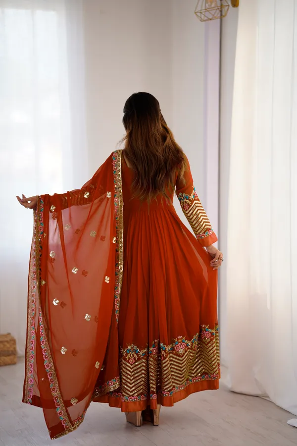 Sunset_Orange_Georgette_Embroidered_Anarkali_Set_With_Dupatta_For_Women_&_Girls