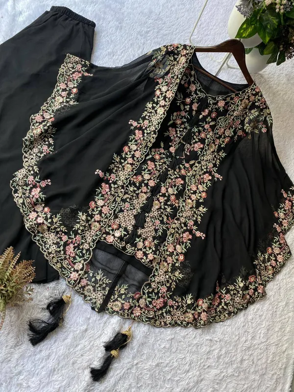 Women’s_Black_Floral_Embroidered_Kurta_Set_with_Palazzo_&_Open_Cape
