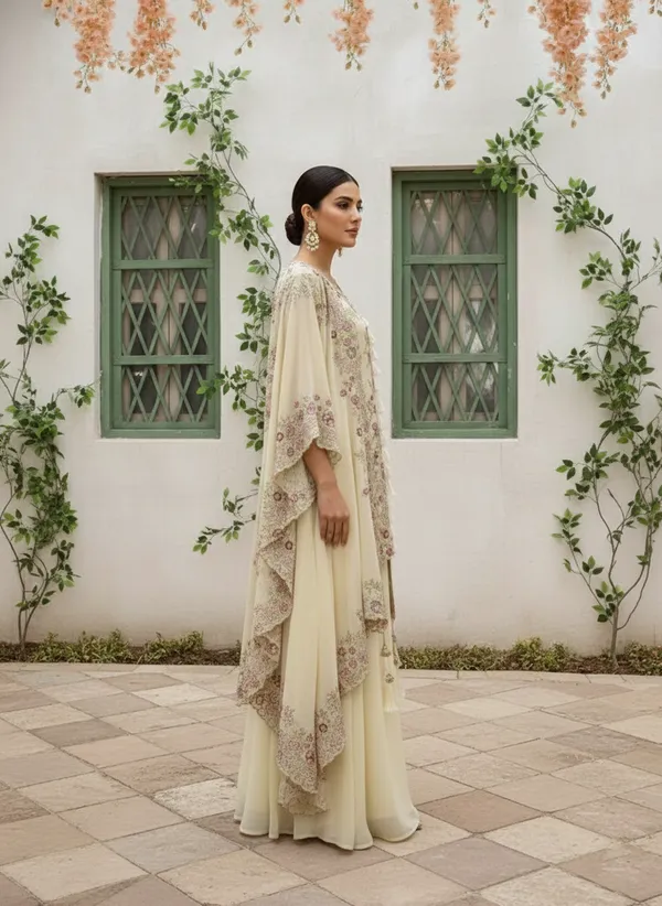 Women’s_Cream_Floral_Embroidered_Kurta_Set_with_Palazzo_&_Cape_Dupatta