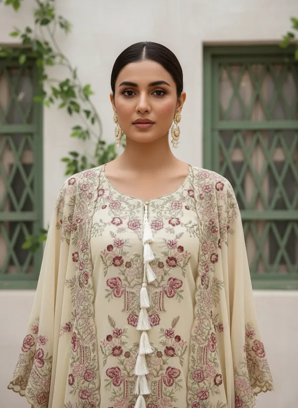 Women’s_Cream_Floral_Embroidered_Kurta_Set_with_Palazzo_&_Cape_Dupatta