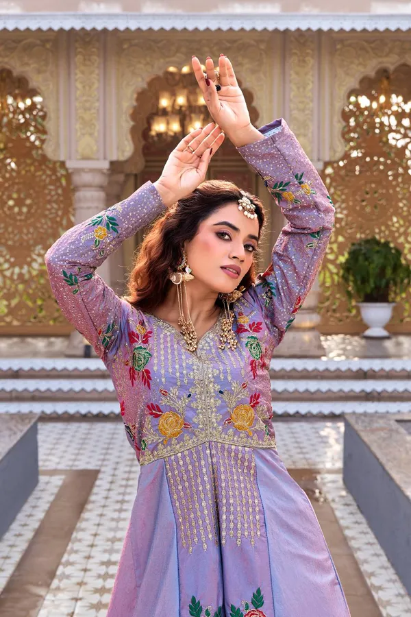 Women’s_Lavender_Embroidered_Anarkali_Lehenga_Set_with_Peacock_&_Floral_Work