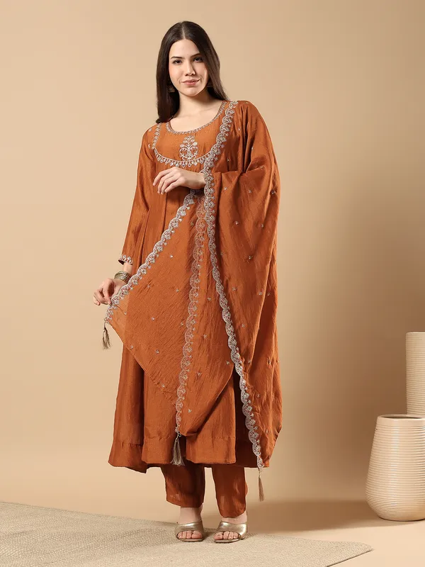Women’s_Rust_Orange_Embroidered_A-Line_Kurta_Set_with_Pants_&_Dupatta_(3-Piece_Ethnic_Set)