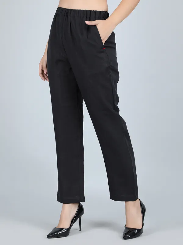Black_Pure_Linen_Hand_Embroidered_Pants_For_Women