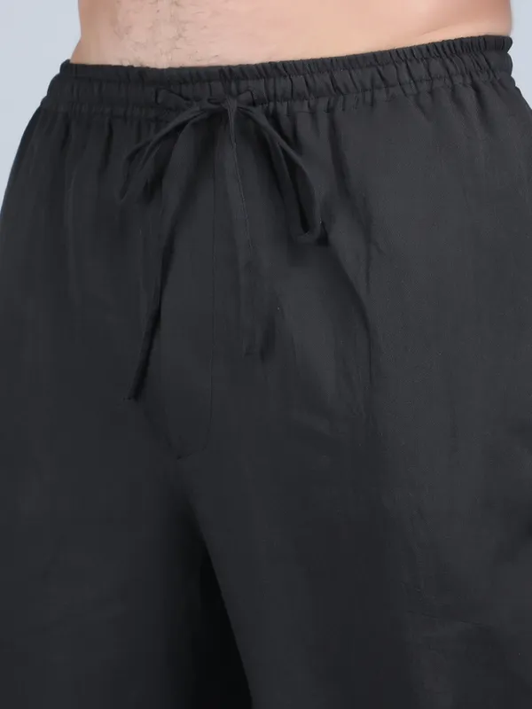Black_Pure_Linen_Hand_Embroidered_Pants_For_Men