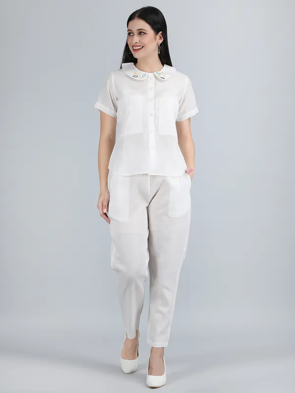 White_Pure_Linen_Hand_Embroidered_Co-Ord_For_Women