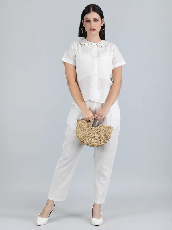 White_Pure_Linen_Hand_Embroidered_Co-Ord_For_Women