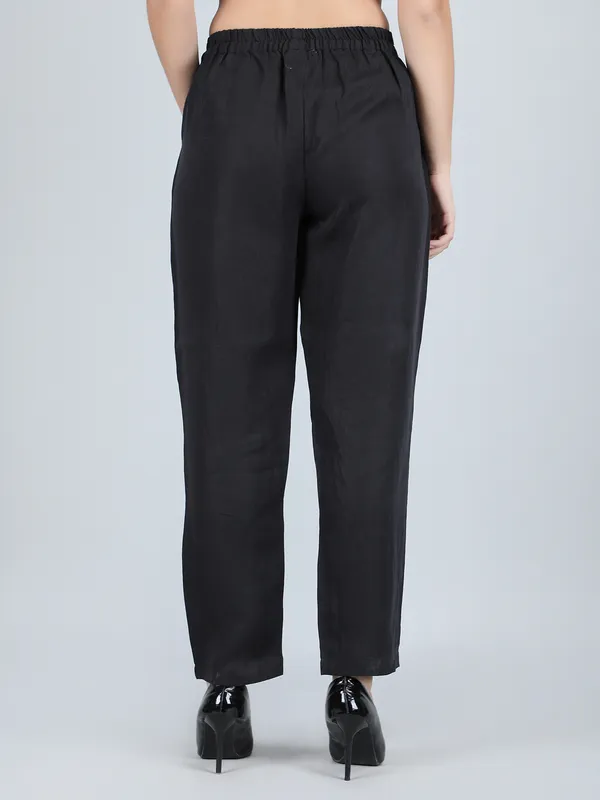 Black_Pure_Linen_Hand_Embroidered_Pants_For_Women