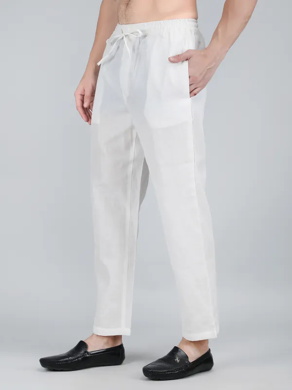 White_Pure_Linen_Hand_Embroidered_Pants_For_Men